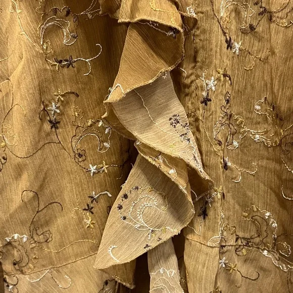 Brown Ruffle Y2k Blouse - Picture 7 of 8